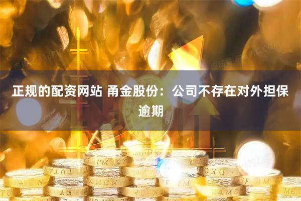 正规的配资网站 甬金股份：公司不存在对外担保逾期